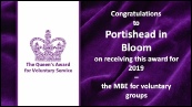 Portishead in Bloom has been awarded The Queen's Award for Voluntary Service